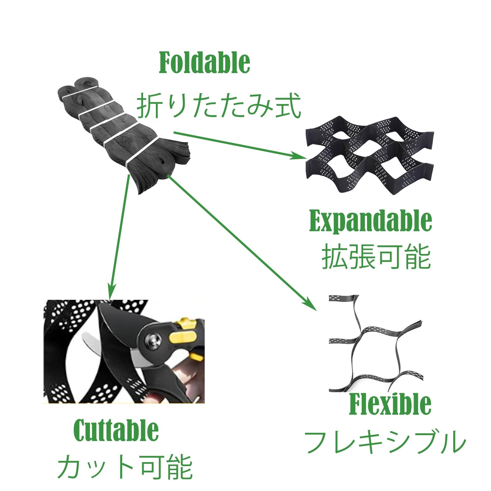 Amazon.co.jp: 砂利 保護材 マット 高さ10cmのドライブウェイグリッド